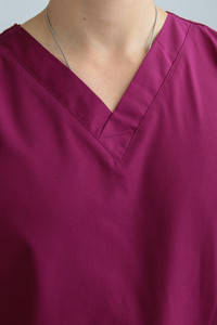 Unisex Custom Logo Short Sleeve Nurse <b>Scrub</b> Sets <b>Scrub</b> <b>Top</b> Polyester/Rayon Woven Needle Detection Hospital OEM Custom Logo - Product Image 3