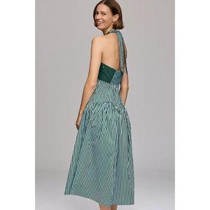 Vestido de Fiesta Elegante de Alta Calidad Hecho a Mano Estilo Farm Rio Anthropologie con Cuello en V, Corte Recortado, Cintura Baja y Largo hasta el Suelo, Corte en A - Product Image 2