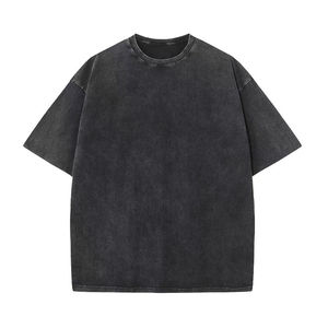 T-shirt rose surdimensionné pour homme, manches courtes, col rond, décontracté, 100 % coton, couleur unie, design vierge, longueur standard, style tricoté, séchage rapide - Product Image 2