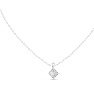 Necklace princess cut solitaire <b>pendant</b> <b>solid</b> <b>gold</b> refined elegant fine jewelry gift for women - Product Image 3