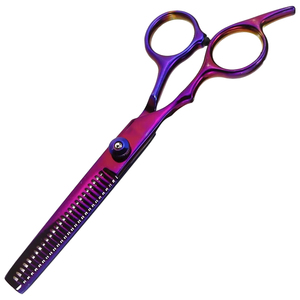Tijeras de Entresacar Cabello al por Mayor, 6'' Púrpura, Punta Redonda, Acero Japonés, para Diestros, Reutilizables, Herramientas de Peluquería y Salón - Product Image 2