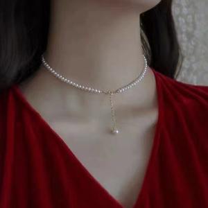 Collier en argent 925 de haute qualité avec perle d'eau douce, sensation de luxe et haut de gamme avec un tempérament de luxe léger - Product Image 1