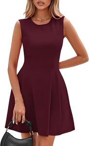 Robe d'été décontractée sans manches à col rond, coupe ajustée trapèze, tricotée unie, mini, respirante, idéale pour le travail, les fêtes ou les vacances - Product Image 5