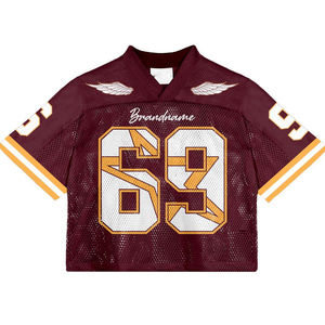 T-shirt à manches courtes de style streetwear rétro, imprimé intégral de haute qualité, jersey de football américain, maille respirante, coupe ample - Product Image 6