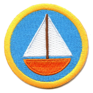 Patch brodé rond personnalisé, motif voilier, à coudre ou thermocollant, pour vêtements, chapeaux, sacs à dos, sacs, vestes, applique décorative - Product Image 1