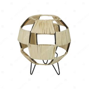Lanterne suspendue en verre style Japandi avec feuilles de palmier, support de bougie sur trépied, pour jardin et décoration intérieure - Product Image 2