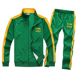 Ensemble de survêtement avec accents noirs, fermeture éclair intégrale, design sportif, matière polyester à séchage rapide, pour adulte, idéal pour le printemps et de haute qualité - Product Image 2