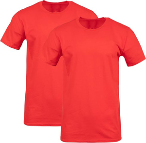 T-shirt à manches courtes pour homme, col rond, coupe classique, uni violet, décontracté, en jersey de coton tricoté - Product Image 4