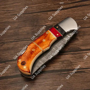 Couteau pliant artisanal en acier Damas, lame tranchante comme un rasoir, EDC tactique pour la chasse, le camping, la pêche, vente en gros OEM/ODM - Product Image 6