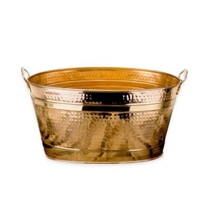 Refroidisseur de vin plaqué cuivre au design martelé de luxe Seau à glace de table haut de gamme pour refroidisseur de vin décoratif de fête - Product Image 2