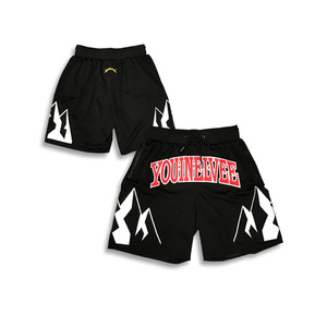 Shorts de basketball pour hommes, noir et blanc, imprimé numérique, séchage rapide, antibactérien, respirant, anti-UV, fermeture à cordon, taille plus, tous les modèles - Product Image 1