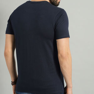 T-shirt décontracté d'été à manches courtes pour homme, 100 % coton tricoté, séchage rapide, coupe classique, imprimé numérique personnalisé - Product Image 3