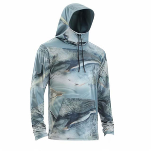 Sweat à capuche de pêche pour homme avec logo personnalisé, imprimé numérique, imperméable, séchage rapide, grande taille, manches longues, UPF 50, anti-UV, respirant, pour activités de plein air - Product Image 1