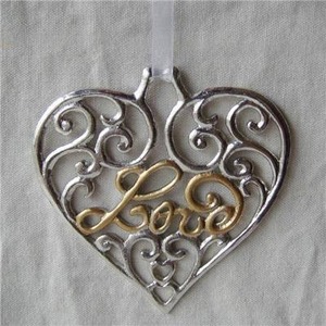 Elegante Decoración Colgante de Metal con Forma de Corazón para Temas de Celebración Navideña - Product Image 6