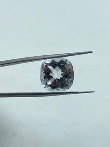 Top Quality <b>Cushion</b> Cut <b>White</b> Colour Natural <b>White</b> Topaz Loose Gemstone 25.35CTS 14mm Custom Cut 2Pcs - Product Image 2