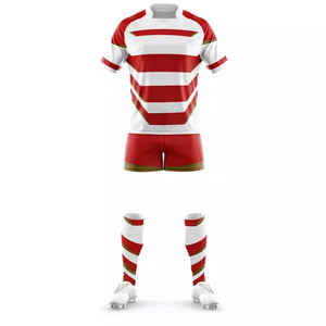 Tenues de rugby personnalisables OEM avec impression numérique de haute qualité, manches courtes, anti-humidité et respirantes - Product Image 5