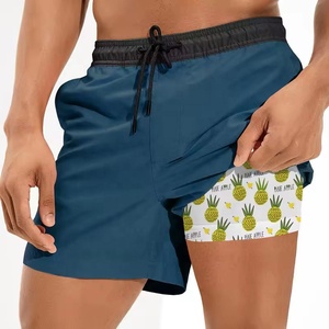 OEM Custom Wholesale Summer Casual Quick Dry Recyclable Fabric Breathable Solid Pattern Swimming <b>Trunks</b> Board Shorts <b>Men</b> - Product Image 1