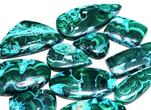 Fournisseur Grossiste de Pierres Précieuses Cabochons en Chrysolite et Malachite Naturelles, Pierres Lisses pour la Fabrication de Bijoux - Product Image 3