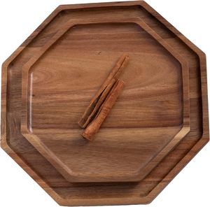 Juego de 2 bandejas de servir de madera de acacia, forma irregular, tablas decorativas de madera, bandejas para servir alimentos, frutas y charcutería, bandeja de servir para la sala de estar - Product Image 1