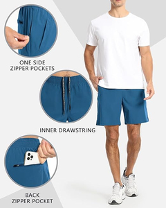 Pantalones Cortos Deportivos para Hombre de 7 Pulgadas, Estilo Urbano, Secado Rápido, Ligeros, para Gimnasio y Deportes, con Bolsillo, 100% Poliéster, Color Sólido - Product Image 4