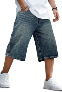 Short en jean pour homme de qualité supérieure, respirant, déchiré, brodé, pour le fitness et les loisirs en extérieur, double face, vente en gros - Product Image 2