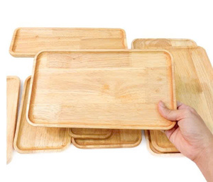 Plateaux de service en bois rectangulaires, design minimaliste, durables, de qualité alimentaire, lavables au lave-vaisselle, écologiques, style japonais - Product Image 4