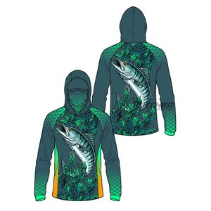 Chemise de pêche à capuche respirante et imperméable par sublimation, fabriquée au Pakistan pour la pêche en haute mer - Product Image 1