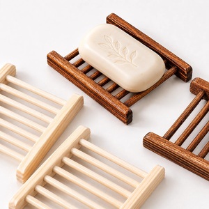 Bamboo Soap Holder Wooden Soap Dish Drainage Rack Bathroom <b>Shower</b> <b>Accessory</b> - Product Image 4