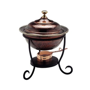 Hotels Restaurant Luxury Round Gold Stainless Steel Buffet Chafing <b>Dish</b> With Cover Food Warmer <b>Set</b> - Product Image 2