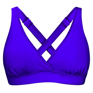 Sujetador deportivo de yoga para mujer, negro, con tirantes, escote en V profundo, soporte medio, transpirable, diseño hueco - Product Image 5