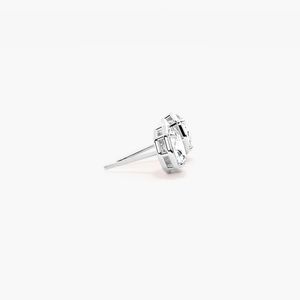 Boucles d'oreilles clous en or blanc 14 carats avec diamant de laboratoire taille brillant, design Lumora, plaqué rhodium, certifié IGI, solitaire classique, tendance - Product Image 1