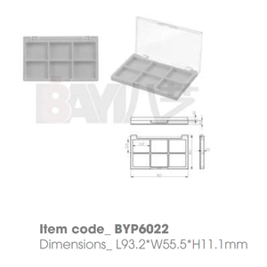Paleta Compacta de Plástico Vacía con Logotipo Personalizado y Tapa Transparente Abatible para Sombra de Ojos y Cejas - Product Image 1