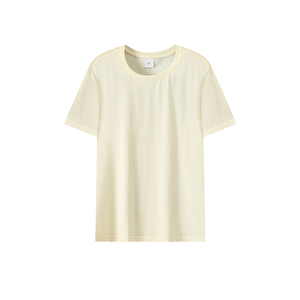 เสื้อยืดคอกลมแขนสั้นผ้าเจอร์ซีย์เนื้อผ้าฝ้ายแท้ 100% สำหรับผู้ชาย สีพื้นเรียบง่าย สไตล์ลำลอง สตรีทแวร์ - Product Image 2