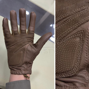 Gants tactiques marron en cuir de chèvre, résistants aux coupures en Kevlar DuPont, gants de travail robustes, de protection et de sécurité. - Product Image 5