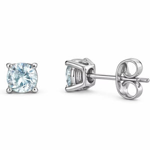 Boucle d'oreille solitaire en argent sterling 925 rhodié |   Cadeau unisexe minimaliste pour anniversaire, vente en gros OEM - Product Image 1