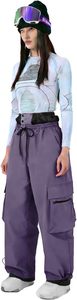 Pantalon de ski imperméable pour femme, couleur violette, fermeture à cordon, style cargo, vêtements de snowboard, respirant 10000 mm, polyester - Product Image 5