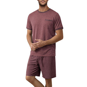 Conjunto de Camiseta y Pantalones Cortos de Verano para Hombre, Tallas Grandes, Ecológico, de Alta Calidad, Color Sólido, Cuello Redondo, Manga Corta - Product Image 1