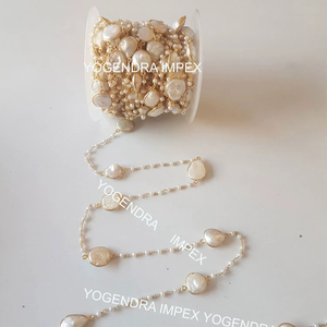 Gemstone Beads Natural Pearl <b>Wire</b> Wrap Hanging Chain Sterling <b>Silver</b>, High Quality gold Plated Gemstone For Wholesaler - Product Image 1