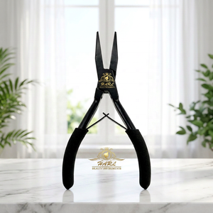 Hair Extensions Tools Kit Hair Extension Long Handle <b>Plier</b> Black Colour Soft Grip <b>Pliers</b> for Hair Extensions Hair Styling Tools - Product Image 1