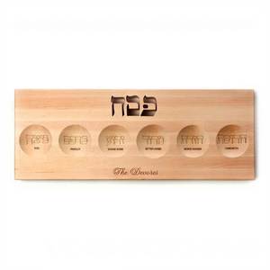 Bandeja de madera de moda para Challah con asas decorativas plateadas, tabla para servir pan de Shabat, regalo judío - Product Image 2
