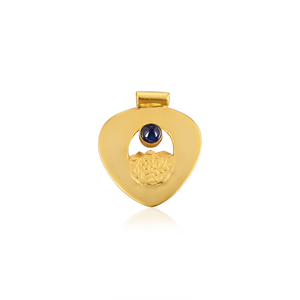 Pendentif en pierre de cyanite bleue naturelle, bijoux en laiton pour femmes - Product Image 1