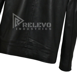 Eco-Friendly Vegetable Tanned <b>Leather</b> <b>Jacket</b> | Sustainable Luxury Menswear Supplier Printed Zip-Front <b>Men's</b> <b>Jacket</b> - Product Image 5