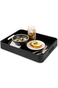 Bandeja de Servir de Madera Hecha a Mano de Color Negro, Más Duradera, Decorativa, Disponible para Uso en el Hogar y en Restaurantes, para la Venta - Product Image 2