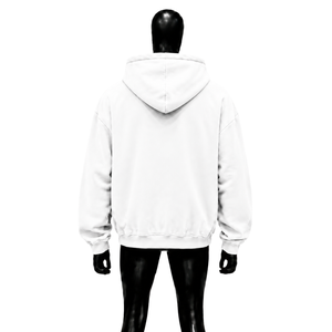 Sudadera con Capucha Blanca Extra Grande, Estilo Desgastado, para Uso Diario, Casual, Moda Urbana, Estilo Moderno, Diseño Minimalista, Estilo Relajado - Product Image 2