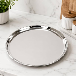 Assiettes de service en acier inoxydable, modernes, compatibles lave-vaisselle, vaisselle de table à prix abordable - Product Image 3