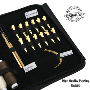 Hair Extension Tools Kit with Micro Link Installation Plier Gold Pulling Hook & Hook Gold Duckbill Clips Weaving Thread Kit - Product Image 4