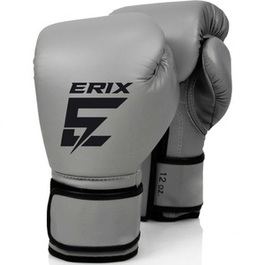 Guantes de Boxeo de Cuero Hechos a Mano de Primera Calidad para Entrenamiento de Muay Thai y Kickboxing, Absorben la Humedad, con Soporte de Muñeca y Cierre de Gancho en los Dedos - Product Image 5