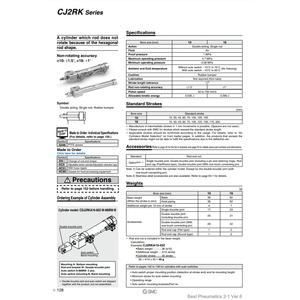 Catégorie de produit CJ2RKA10-15Z cylindre pneumatique SMC - Product Image 1