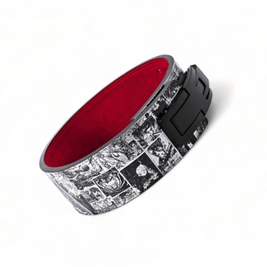 Men's Weight Lifting <b>Belt</b> Adjustable Breathable Waist Support Buckle Closure Strength Training Gym <b>Belt</b> Comic Print <b>Red</b> Interior - Product Image 3