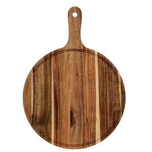 Tabla de Cortar de Cocina de Madera de Acacia con Acabado Natural, Tabla de Cortar de Madera Hecha a Mano, Forma Rectangular con Asa - Product Image 4